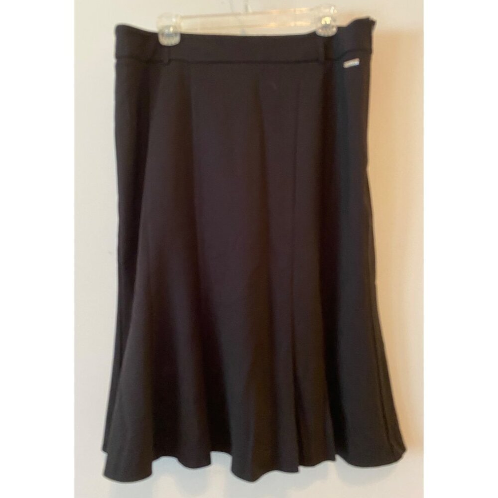 Black Flared Knee-Length Skirt Your Sixth Sense EU 44 Size 12